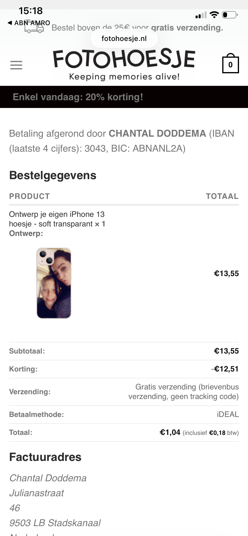 Ontwerp je eigen iPhone 13 hoesje - soft transparant photo review