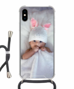 Apple iPhone X / Xs Crossbody case (back printed, transparent)