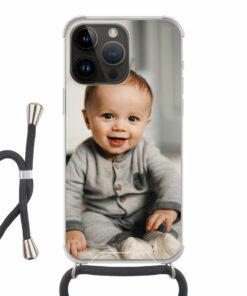 Apple iPhone 14 Pro Max Crossbody case (back printed, transparent)