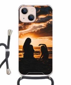 Apple iPhone 13 mini Crossbody case (back printed, transparent)