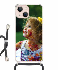 Apple iPhone 13 Crossbody case (back printed, transparent)
