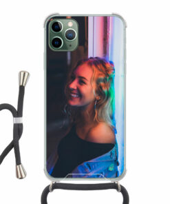 Apple iPhone 11 Pro Max Crossbody case (back printed, transparent)