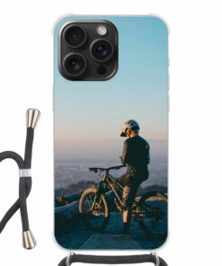 Apple iPhone 15 Pro Crossbody case (back printed, transparent)