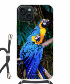 Apple iPhone 15 Plus Crossbody case (back printed, transparent)