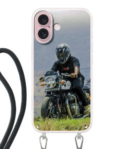 Apple iPhone 16 Crossbody case (back printed, transparent)