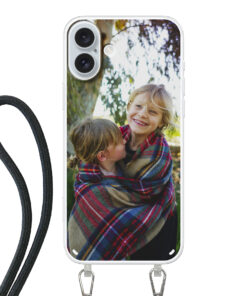 Apple iPhone 16 Plus Crossbody case (back printed, transparent)