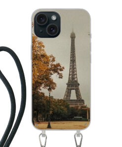 Apple iPhone 15 Crossbody case (back printed, transparent)